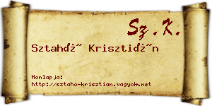 Sztahó Krisztián névjegykártya